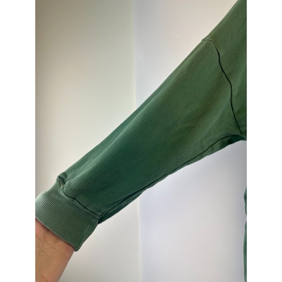 YESNO Long Hooded Sweatshirt Green Ethnic Pattern Drawstring Pullover One Size - Picture 2 of 13